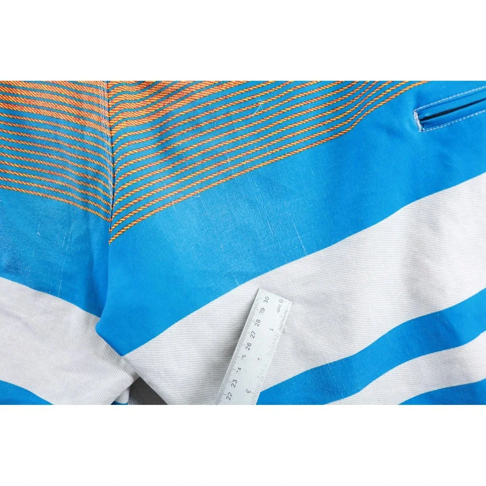 O'Neill Board Shorts Mens 36 Blue Orange Striped Hyperfreak Swim Trunks Pocket